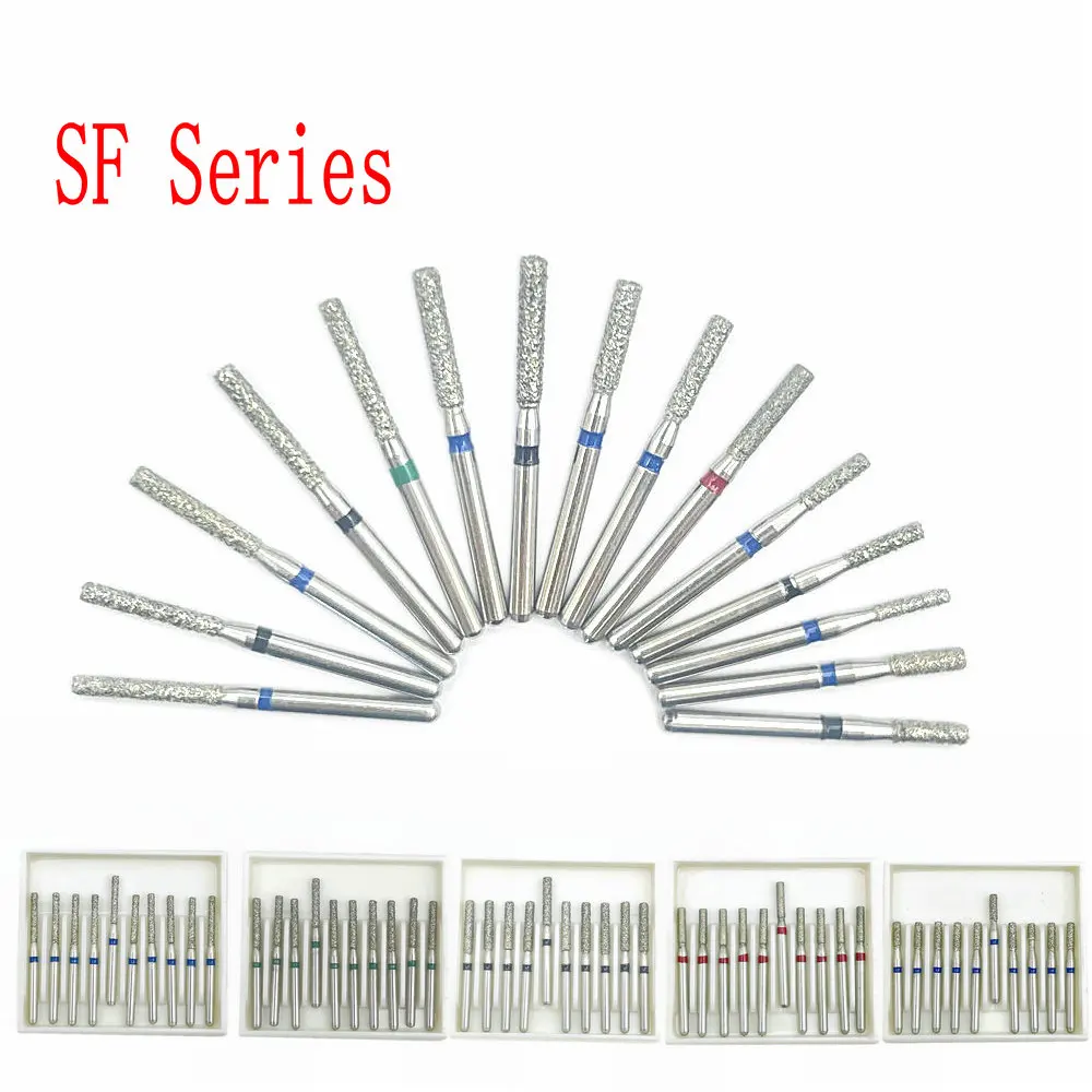 50Pcs/5Boxes Dental FG Diamond Burs Dental High Speed Handpiece Burs Dental Diamond Burs 1.6mm shank SF Series