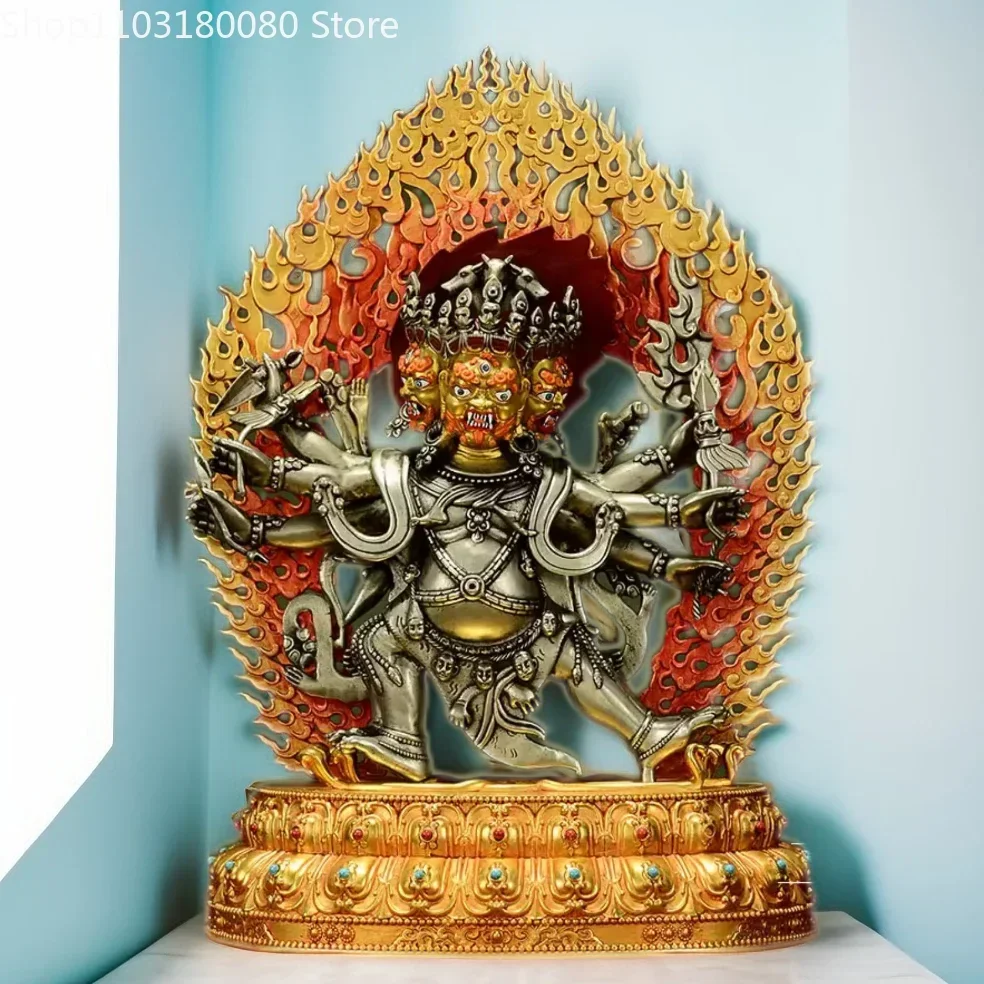 

Картина 26 см, белая медная позолота, "Голова коня, Vidyaraja" Скульптура Хаягriva, Статуя Нигельного Тибетского Будды