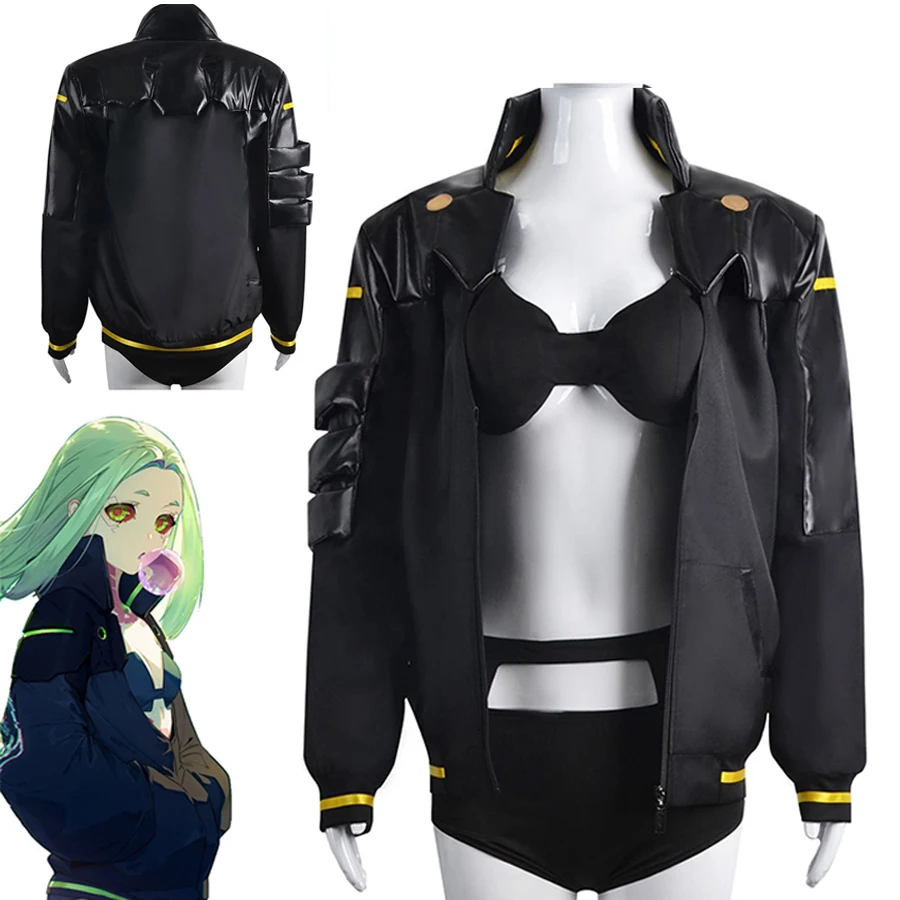 

Anime Cyberpunk Edgerunners Rebecca Cosplay Costume Rebecca Jacket Coat Uniform Underwear Ponytails Wig Women Halloween Outfits