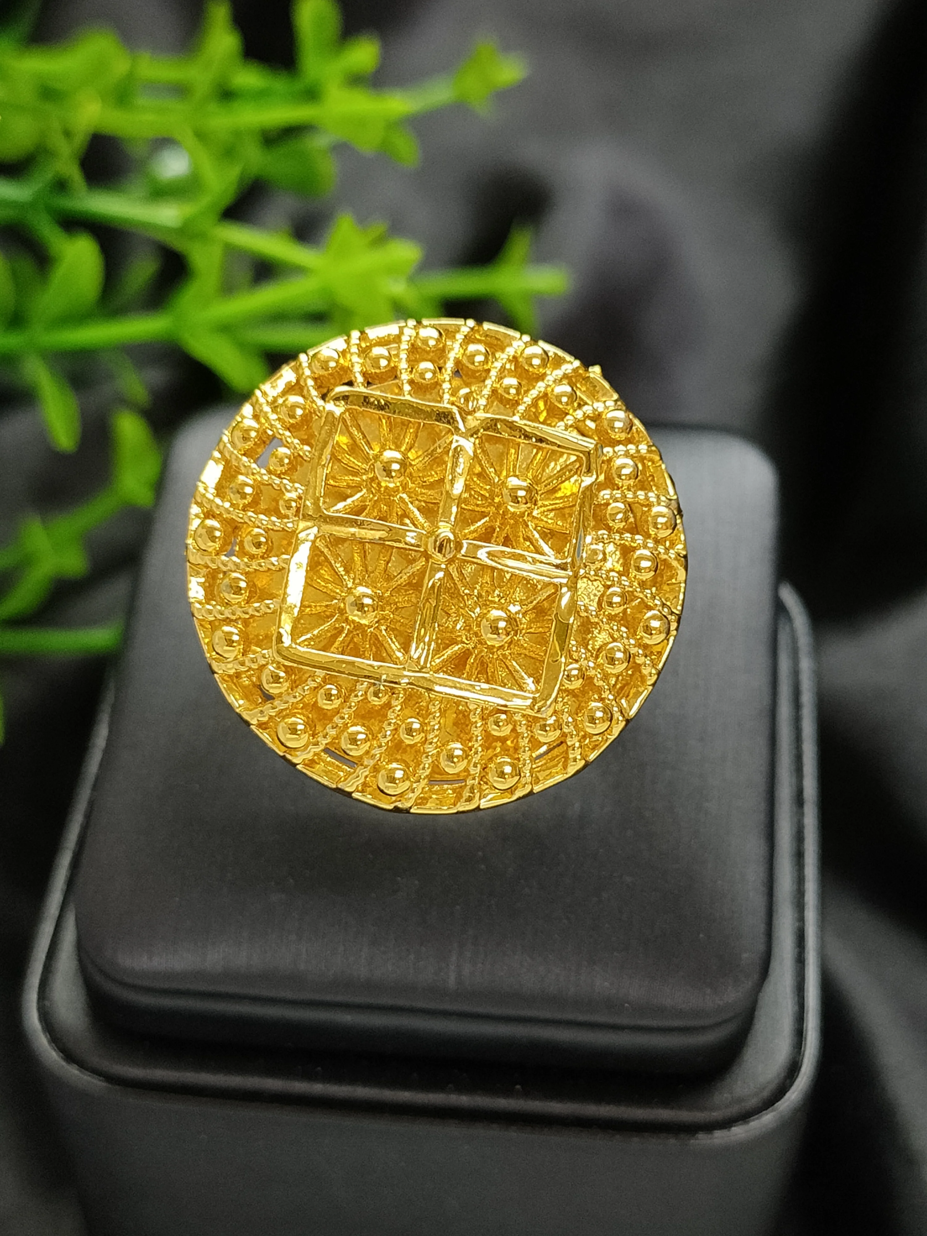 GOOD Dubai Golden Ring Brazilian Women 24K Gold Plated Wedding Bride Arabic Ethiopian Big Nigerian Jewellery Moroccan Resizabl