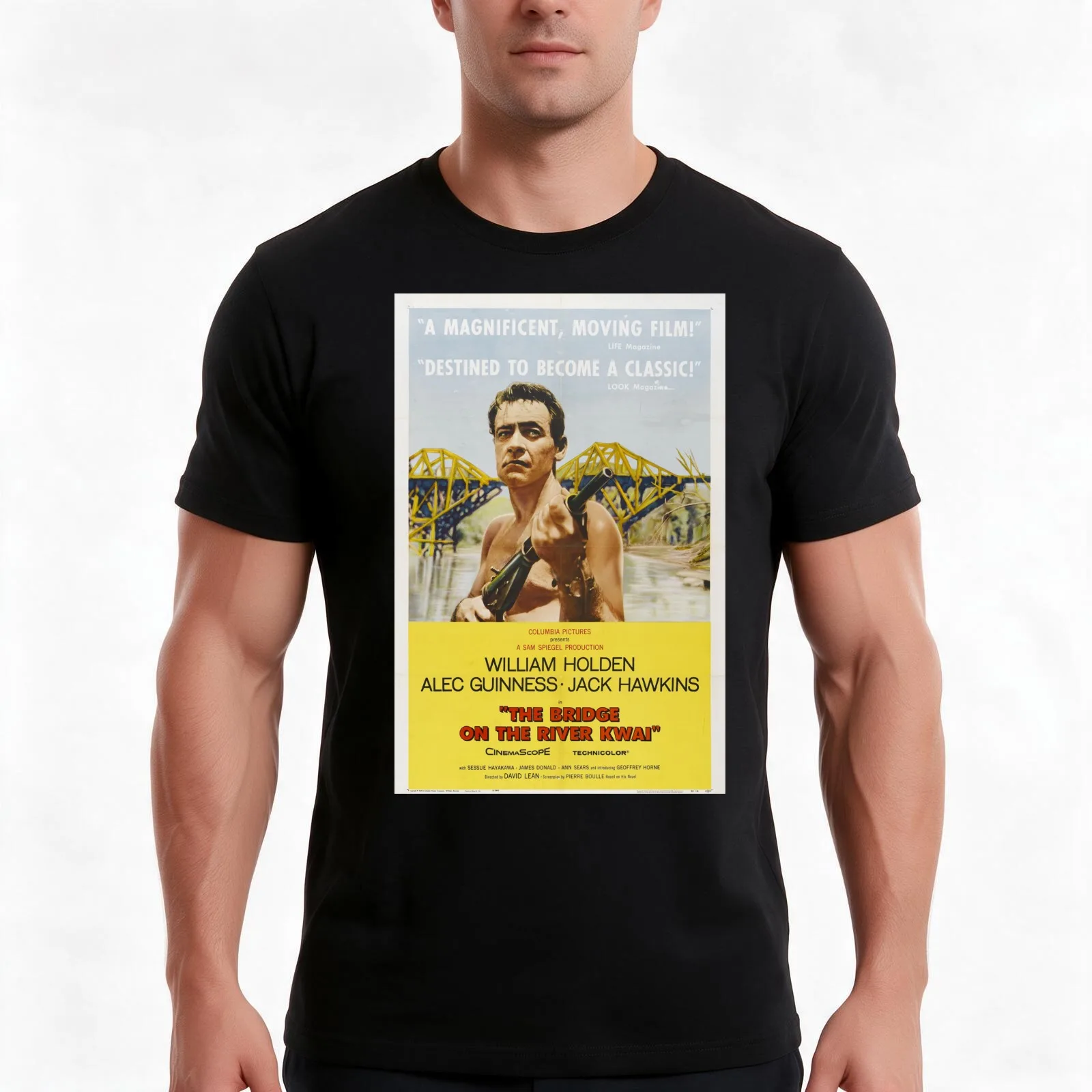 The Bridge on the River Kwai T-Shirt, Summer Casual Cotton Tee, Oversized Streetwear Tops, Vintage Graphic Print, 100% Cotton