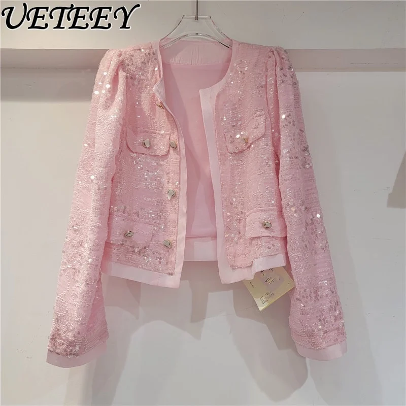 

Heavy Industry Fashionable Design Versatile Sequined Sun Protection Coat for Women 2023 Summer New Socialite Short Jacket