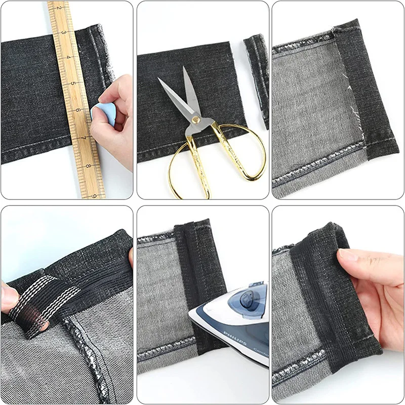 5M Self-Adhesive Pants Paste Hem Tape Iron On Pants Edge Shorten Repair Sewing Accessories Suit Jeans Pants Sewing Fabric Tape