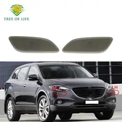 For Mazda CX-9 CX9 2007 2008 2009 2010 2011 2012 Unpainted Front Bumper HeadLight Lamp Washer Spray Cleaning Actuator Cover Cap