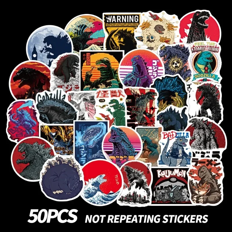 50pcs Godzilla Vs Kong Stickers King of The Monsters Laptop Logo Decal Macbook Cup Guitar Luggage Fridge Skateboard Bicycle Gift
