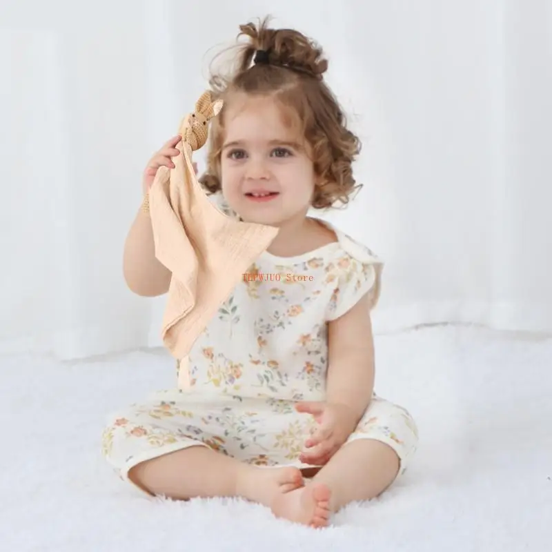 U50F ベビーなだめるタオル 漫画の動物のげっぷ布 慰めるおもちゃ 幼児の心を落ち着かせ、睡眠を促進するのに役立ちます