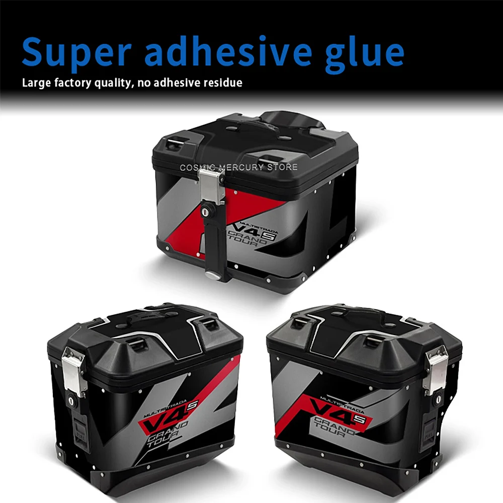 Motorcycle Top Box Reflective Adventure Stickers V4 Motorcycle modification accessories Original sticker For Multistrada V4