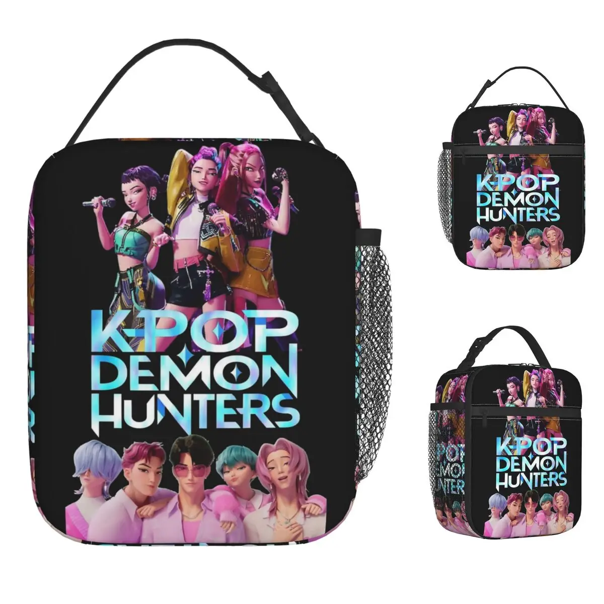

Изолированная сумка для обеда Saja Boys для охоты на открытом воздухе - Kpop Demon Hunters Food Box Многоразовые термохолодильники Ланч-боксы