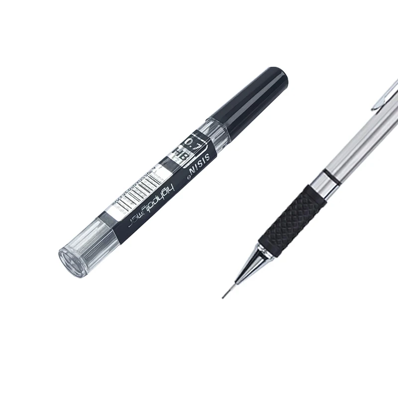 Lápiz automático de Metal con cubierta protectora, 0,3, 0,5, 0,7, 0,9, 2,0mm, núcleo de plomo HB, bocetos, pintura, escritura, suministros de