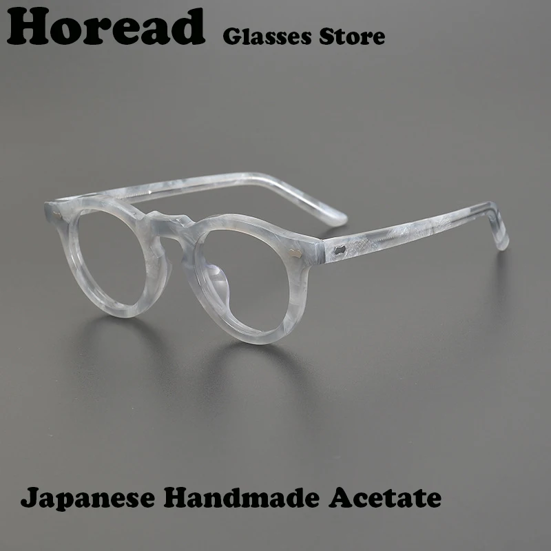 

Японские круглые ацетатные очки ручной работы для мужчин и женщин, модные винтажные индивидуальные очки, высококачественные новые очки