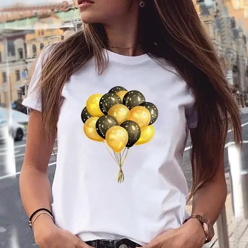 تي شيرت نسائي 90s مطبوع عليه رسومات مضحكة طباعة جرافيك حلوة أنثى أنيقة موضة كارتونية صيفية بأكمام صيفية ملابس هاراجوكو للشارع