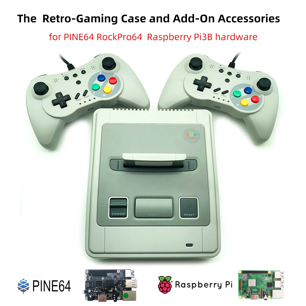 Imitation Famicom Retro Gaming Case Add-ons and Peripherals for PINE64 RockPro64 Raspberry Pi 3B Hardware Dual GamePad