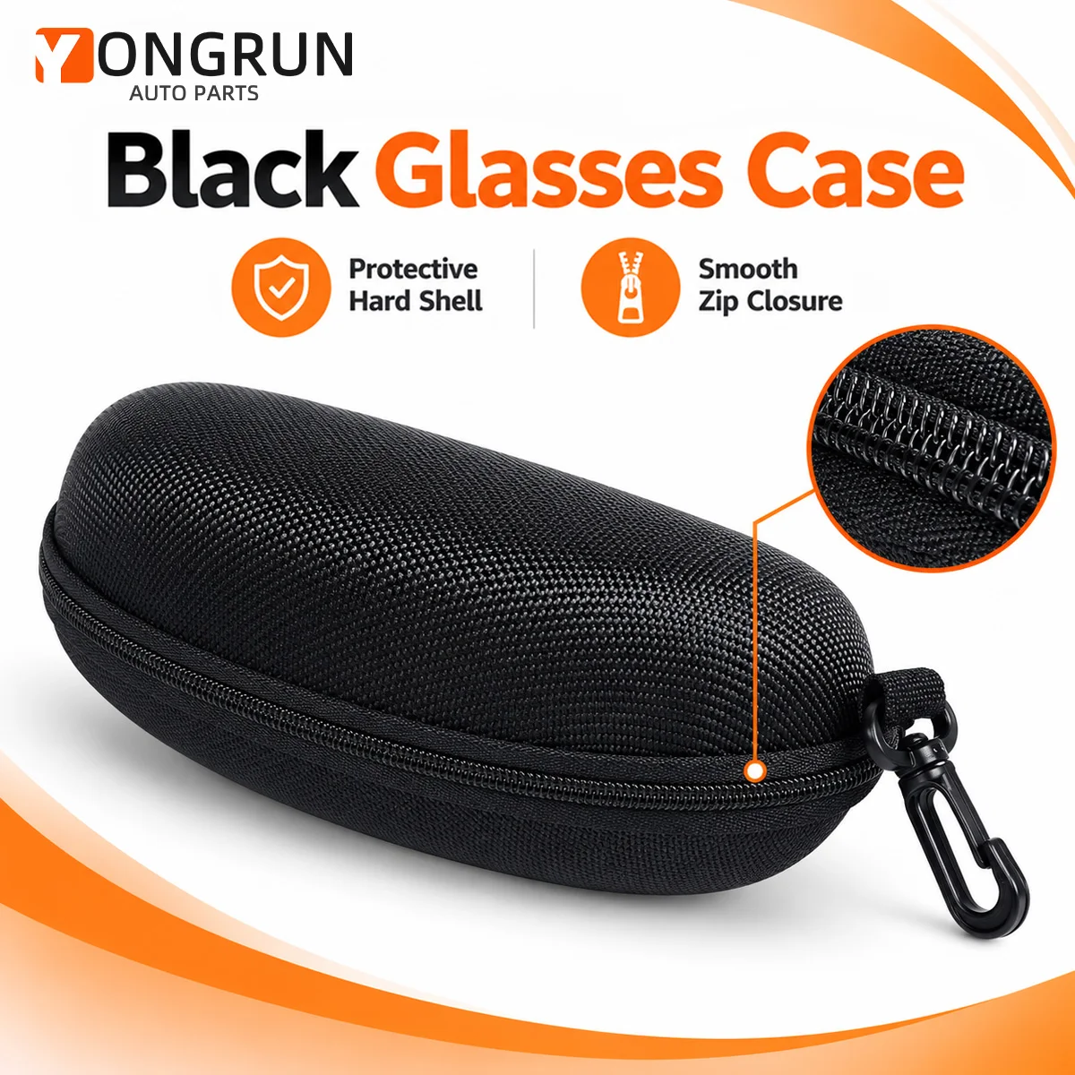 YONGRUN Black Glasses Holder Case Premium Protective Eyewear Storage Box Portable Hard Shell Organizer For Home Office Outdoor