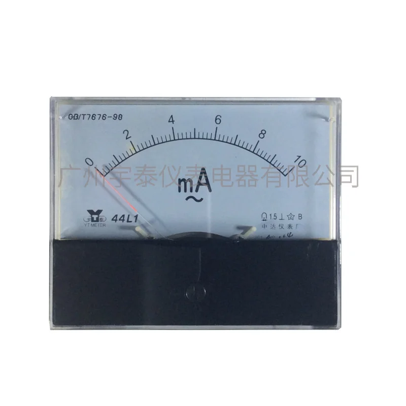 44L 1 MA Meter 10mA Ammeter 50ma Ac 100mA Pointer Ammeter 44l1-a 80x100mm