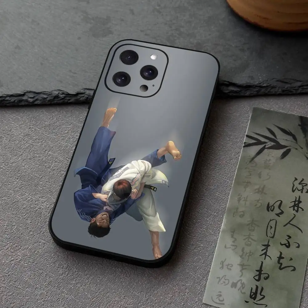 1pc Jujitsu Judo Phone Case Black Silicone Soft Shell For IPhone 17 16 15 14 13 12 11 Air Pro Max Plus