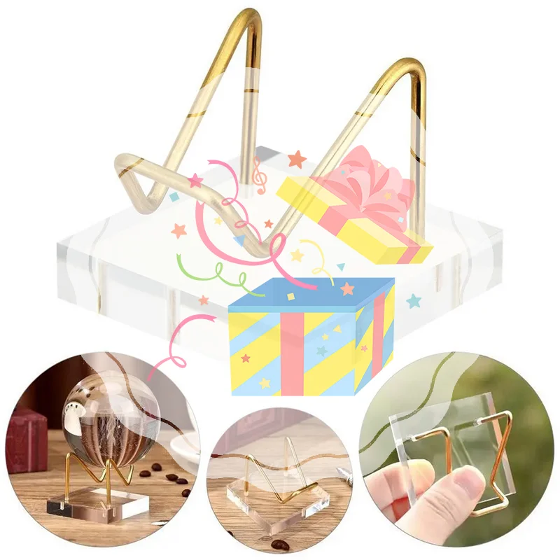 

Metal Mineral Display Stand With Acrylic Base For Crystal Jewelry Stand Stone Shelf