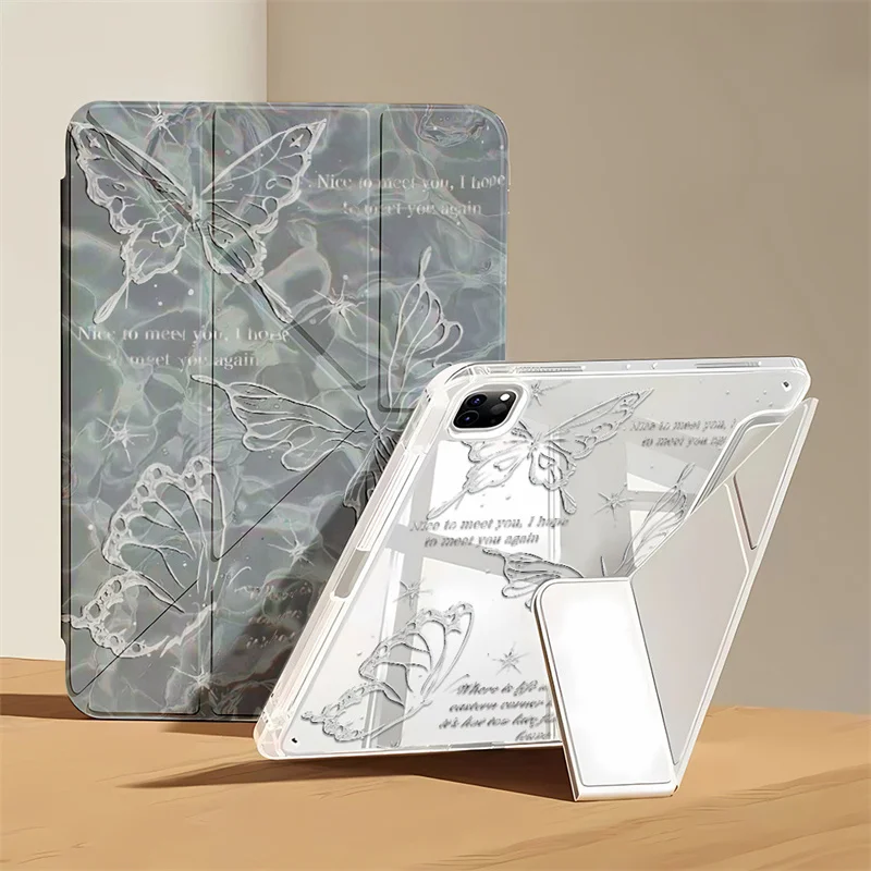 For iPad A16 11th 10th Generation Clear Back Tablet Cover for iPad Air 7 6 5 4 10.9