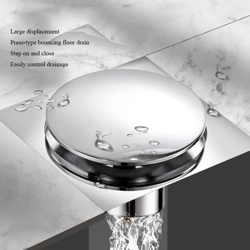 

Пружинный сливной пресс для пола с защитой от запаха, сливная пробка для пола, квадратный сливной фильтр, большой объем, слив для душа