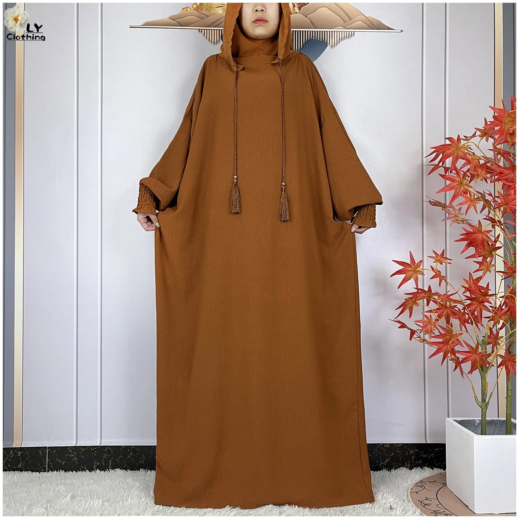 Newest Muslim Ramadan Two Hats Abaya Dubai Turkey Islam Prayer Clothes High-grade Soft Fabric Dresses African Women Loose Dress