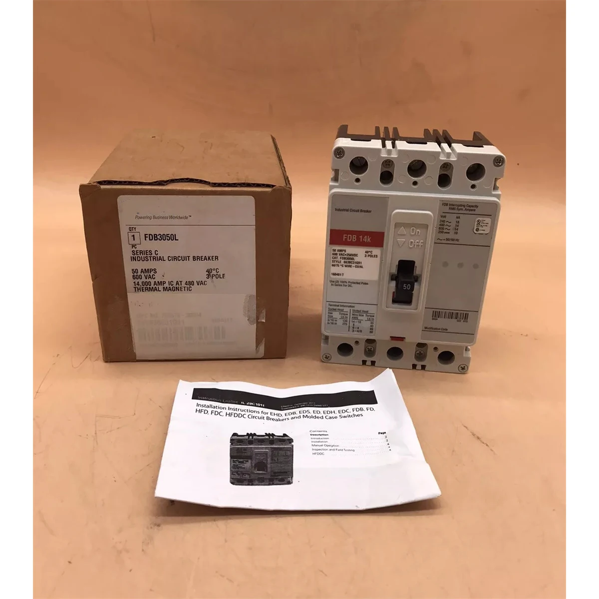 High Performance 150AMP 600V AC Circuit Breaker FDB3150L/FDB3050L/FD3200 3-Pole Electrical Equipment