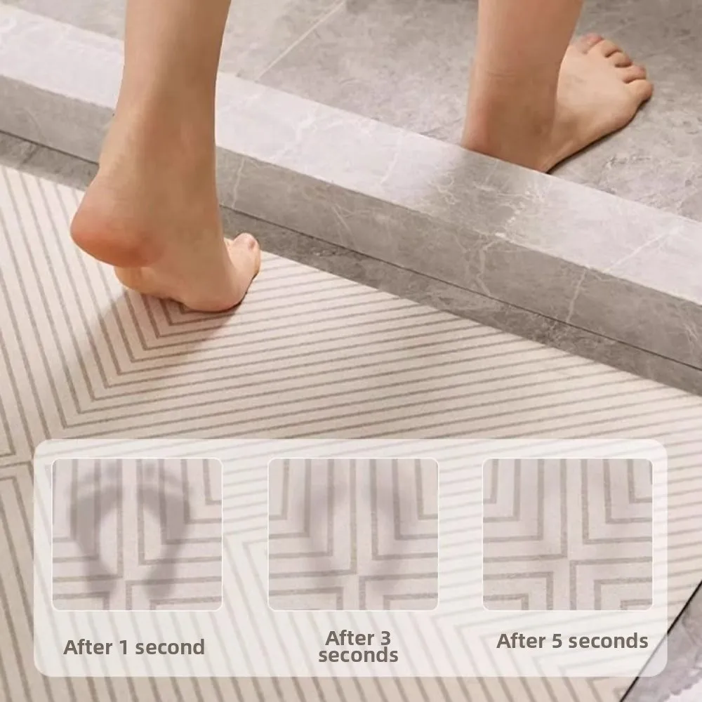 40*60cm Absorbent Bath Rug Mat Square Crystal Velvet Toilet Entrance Mud Mat Quick Dry Ultra Thin Oval Floor Mat
