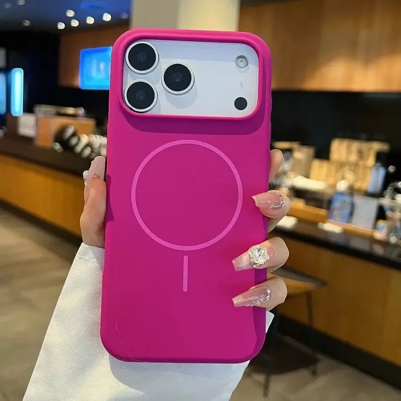 

Оригинальный жидкий мягкий силиконовый магнитный чехол для iPhone 17 Air 17 Pro Max для Magsafe, шелковистая гладкая на ощупь чехол