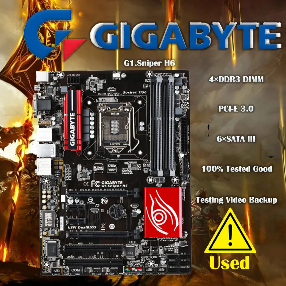 

GIGABYTE G1 Gaming G1.Sniper H6 LGA 1150 Intel H97 HDMI SATA 6Gb/s USB 3.0 ATX Intel Motherboard