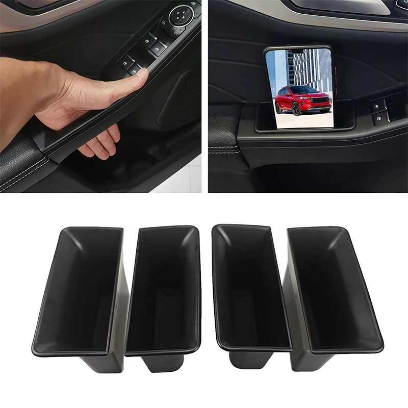 Für Ford Escape/Kuga 2020-2026 ABS Auto-Türseiten-Aufbewahrungsbox Türgriff-Einsätze Box Organizer Ablage Zubehör