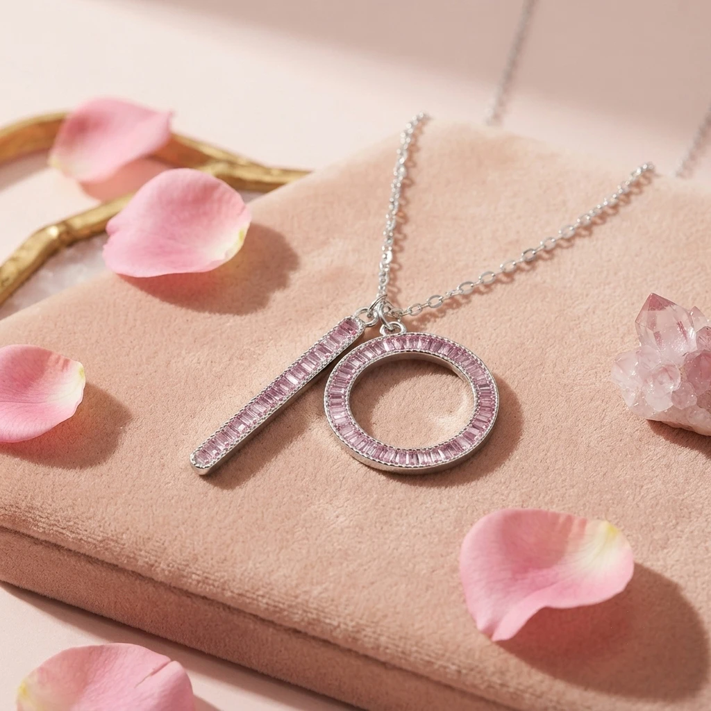 Women Fashion Circle Bar Geometric Necklace, Shiny CZ Adjustable Choker, Jewelry for Daily Commute Party Vacation Dating Gift
