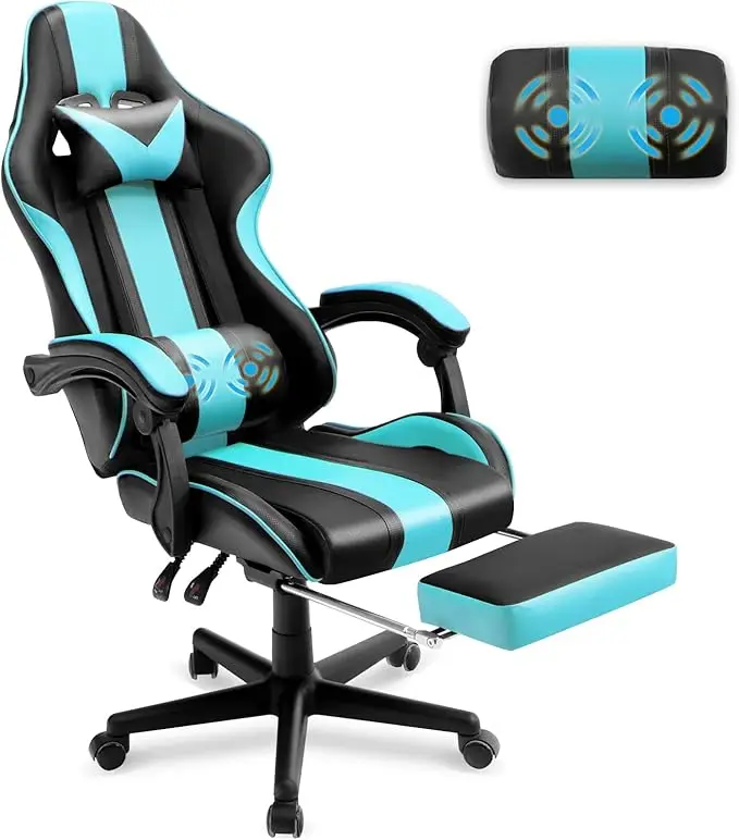 

Blue Gaming Chair with Footrest, Ergonomic Gamer Chair,Office Computer Gaming Chairs,E-Sports Racing Game Chair