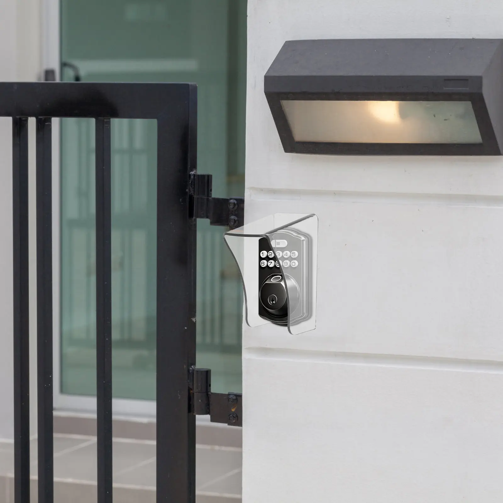 

Прозрачный защитный чехол от дождя для уличного дверного звонка, водонепроницаемый защитный экран для кодового замка, накладка на панель клавиатуры ворот