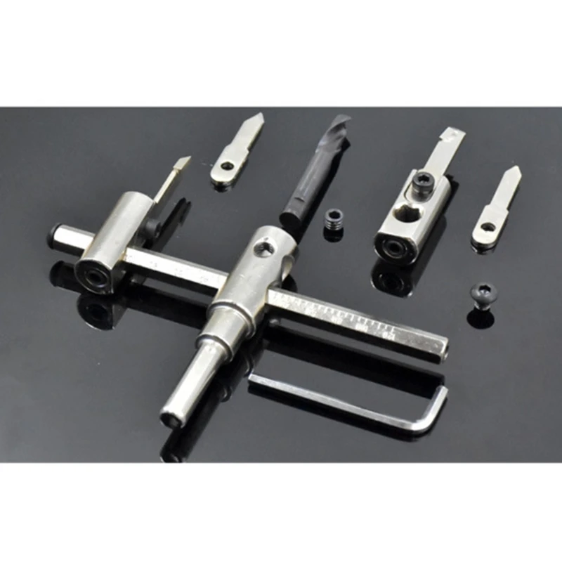 ปรับโลหะไม้วงกลมเลื่อยเจาะบิตเครื่องตัดวงกลมไร้สาย DIY เครื่องมือ Dropship