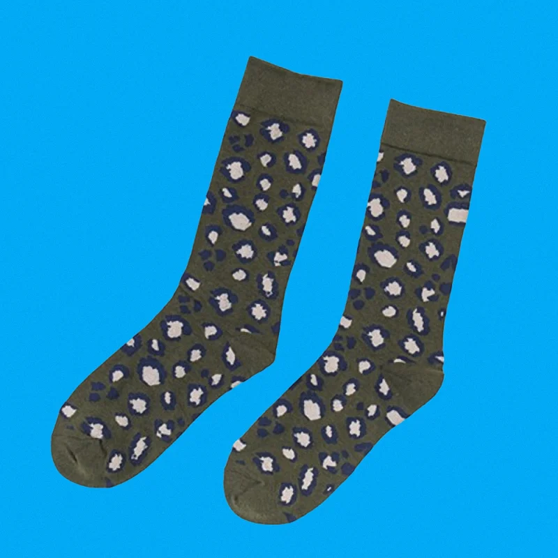 Chaussettes mi-tube à imprimé léopard pour femmes, bas en carillon, coton, mode printemps et automne, nouveau, 5/10 paires