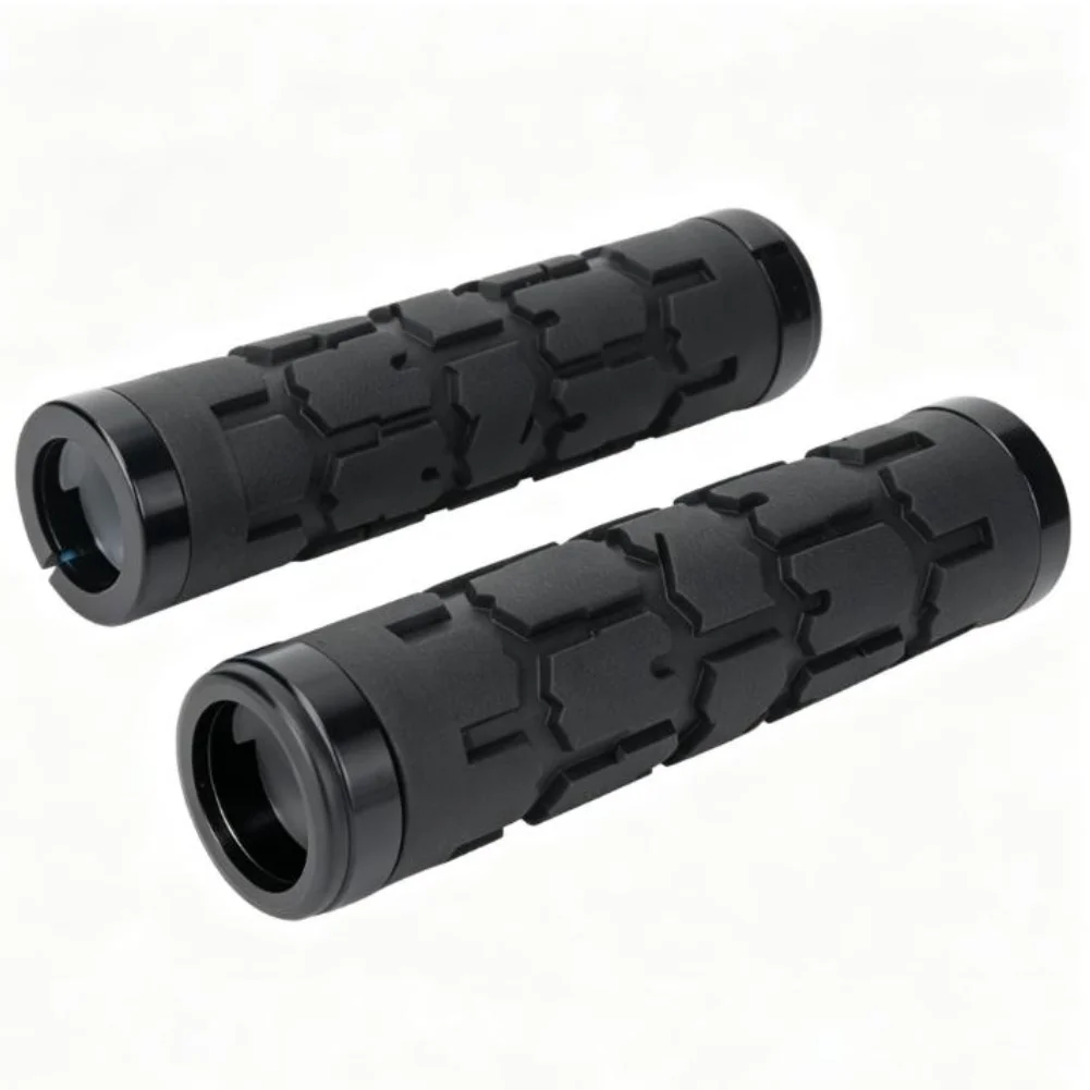 Non-Slip Silicone Bicycle Grips for For mountain Bikes with Double Lock Ring Design CNC Aluminum Rings 22.2mm Fit