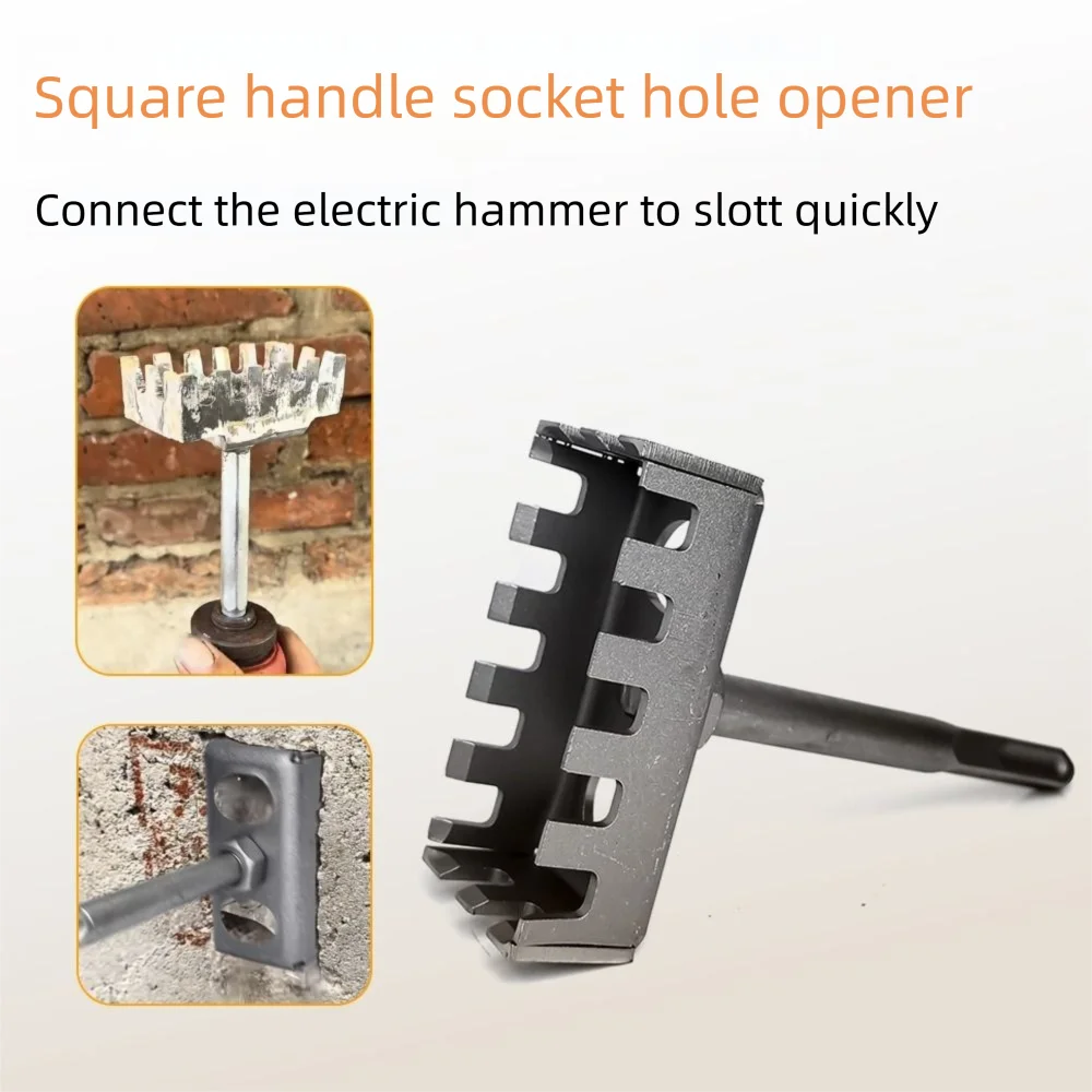 

Square Hole Socket Sloter Hole Punch Rectangle Electrical Box Hole Punch Tool Rustproof Waterproof Outlet Cutter Drilling