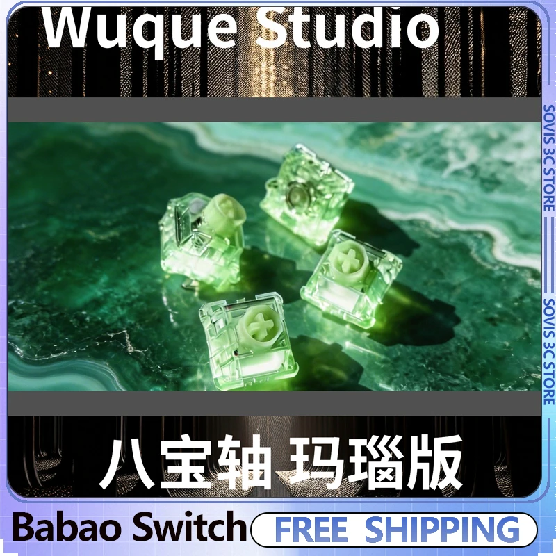 Weque Babao Magnetic Switch Agate Version Green Linear Keyboard Switch Self-lubricating Custom POM Axis Body PC Gaming Gift
