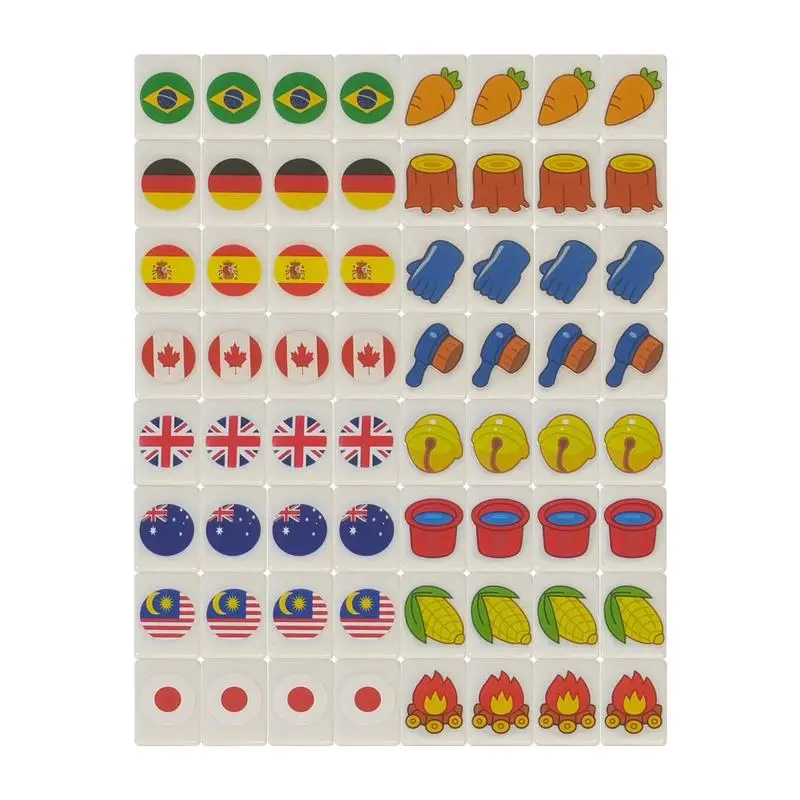 

National Flag Mahjong Game Set Patterned Tiles Board Game Family Party Game Mahjong Tile Set for Adults Children Kids All Ages