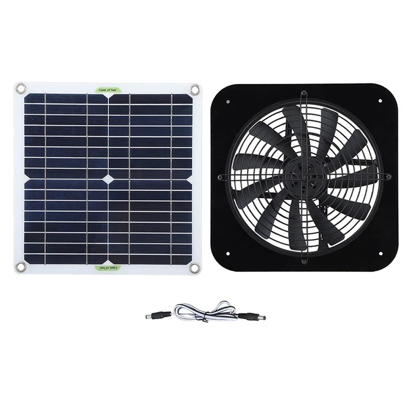 

100W Solar Panel Fan Outdoor Portable Ventilator Exhaust Fan Waterproof For Chicken Coops