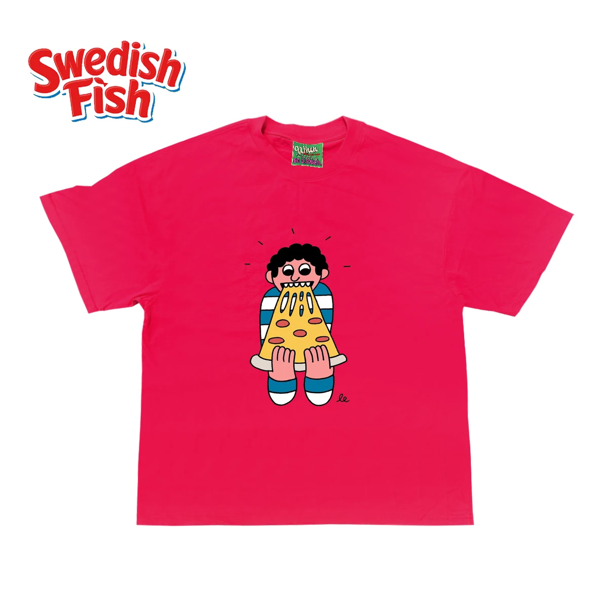 rose-red-oversize-american-style-240g-heavy-cartoon-bright-color-millennium-wind-pure-cotton-short-sleeve-t