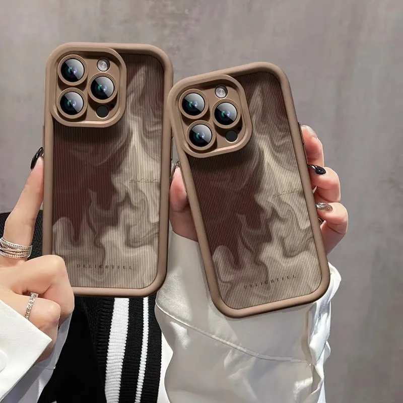 Abstract Art Ink Painting Case For iPhone 11 12 13 14 15 16Pro Max X XR XS Max 7 8 Plus Lens Protection Soft Silicone Back Cover