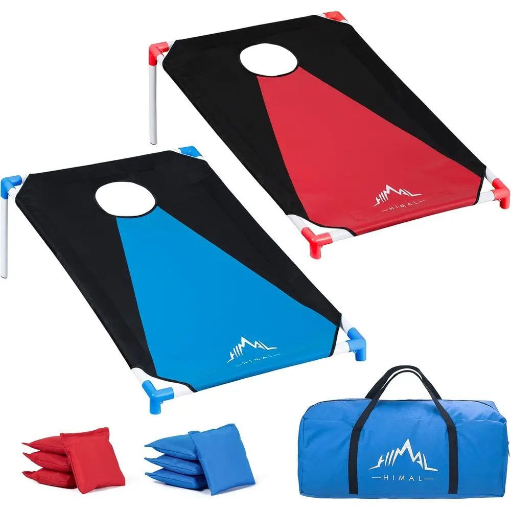 

Himal Portable PVC ed Cornhole Game Set with 8 Bean Bags and Carrying Bag (Blue-Red,3 x 2-eet)