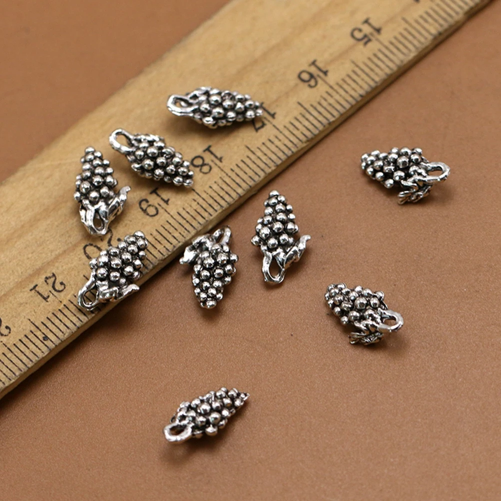 

50pcs Grapes Shape Alloy Pendant Charm Jewelry Making Diy Craft Accessory Silver For Necklace Bracelet Keychain