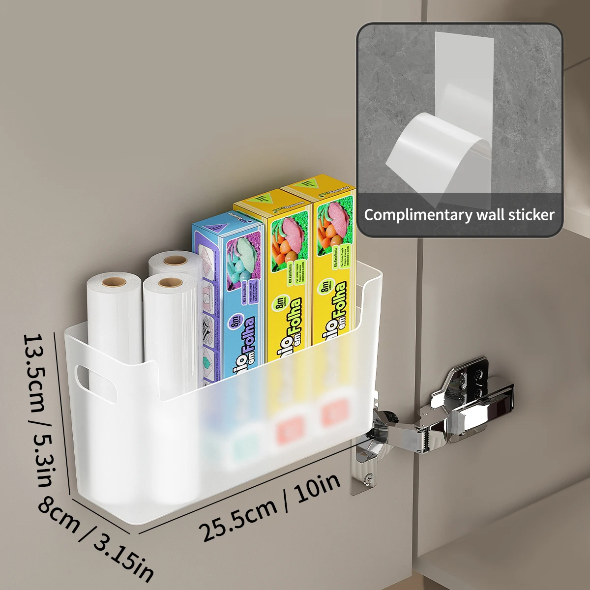 WORTHBUY Wandmontage Punch Gratis zelfklevende opbergrekhouder Kastdeur Plastic organisator Plank Keukenaccessoires