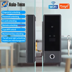 2.4G Wifi Smart Lock For Glass Door Wooden Door Rfid Tuya SMart App Biometric Fingerprint Electronic Digital Lock Drilling free