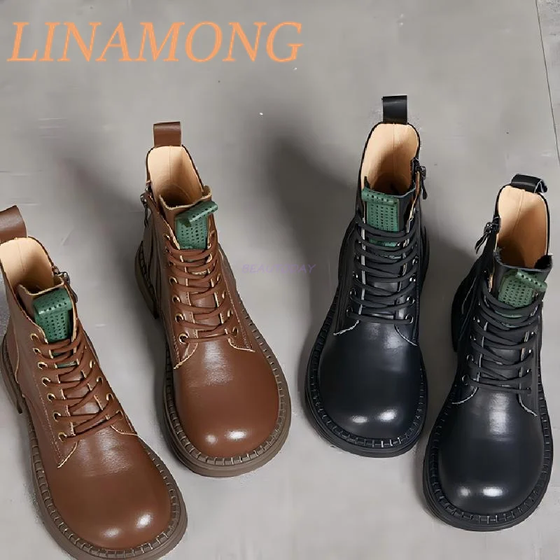 سميكة سوليد عدم الانزلاق عمال أحذية قصيرة الدانتيل يصل وسحاب جانبي تصميم دائم لينة وحيد الرجعية أحذية نسائية عادية