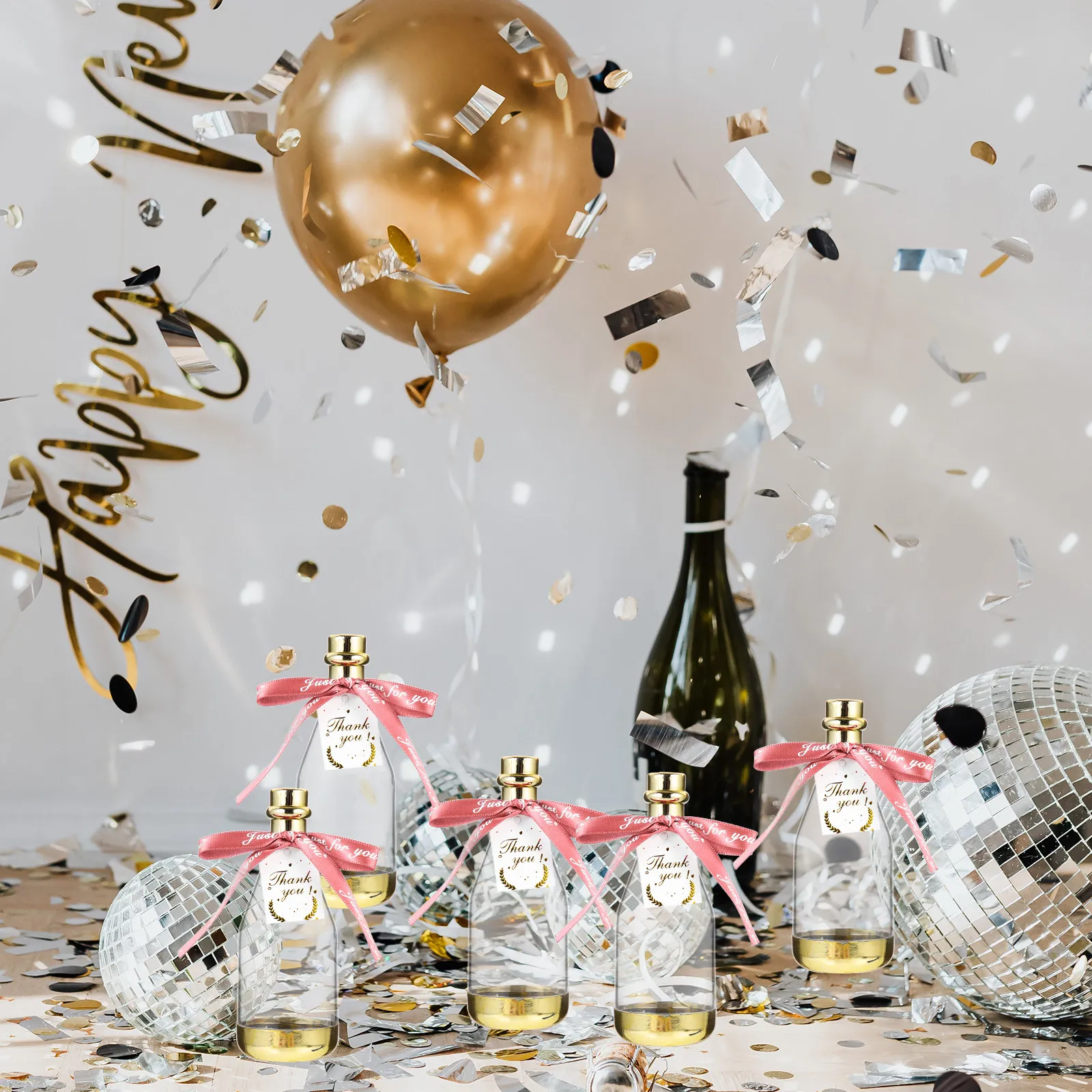 

Набор из 6 штук: Декоративные коробки для конфет в форме бутылки для свадеб и вечеринок, для хранения шоколада, с прозрачным дизайном, легкие