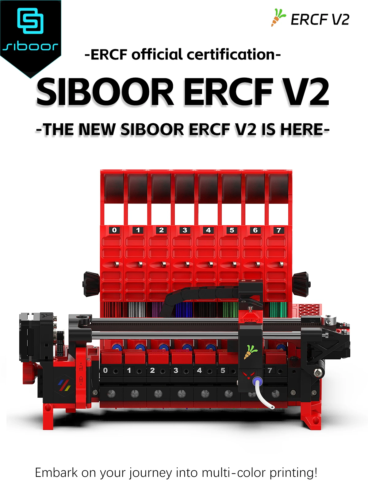 

VORON 2.4/Trident Rabbit ERCF V2 Multi-color 8 Color Kits SIBOOR Rabbit 2.0 Enraged Upgrade Kits for Klipper 3D Printer