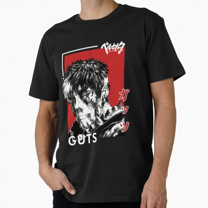 

0922 Guts Berserk Japanese Anime Gift t shirt 100% cotton print clothing Swordsman Manga Graphic Tee Y2K clothes Large size Tops