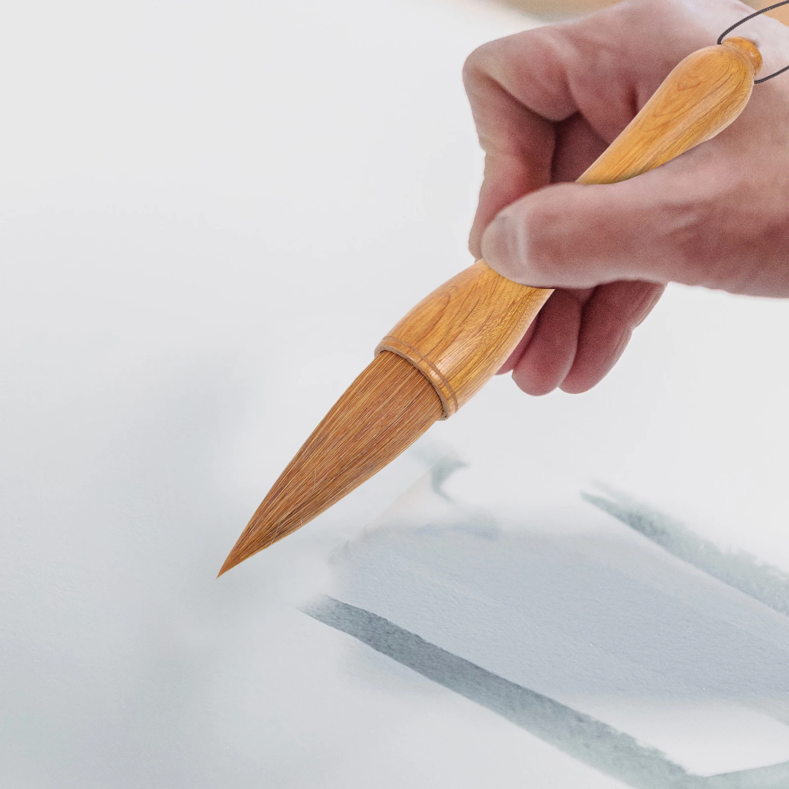 

Calligraphy Brush Wooden Wolf Hair Smooth Writing Professional Pen Couplets Tool Student DIY Portable Lightweight