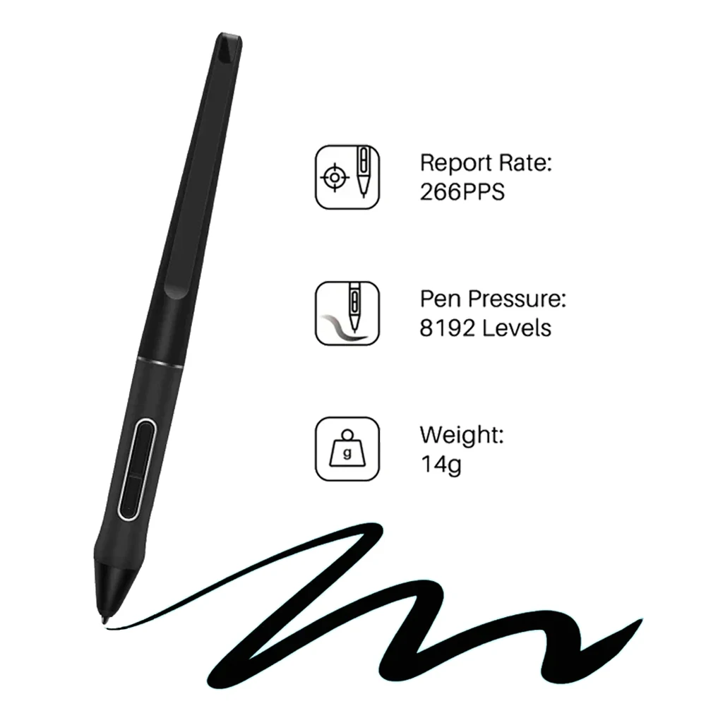 Stylus PW517 Digital Pen 8192 Pressure for Huion Drawing Tablet Monitor, For Battery-Free Graphics Tablet
